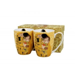 Kubki classic 2 sztuki The Kiss Ecru inspired by Klimt 360 ml