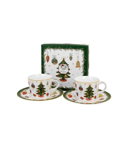 Komplet 2 filiżanek espresso Christmas Tree 90 ml