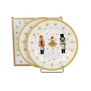 Komplet 2 talerzy deserowych Christmas Ballerina