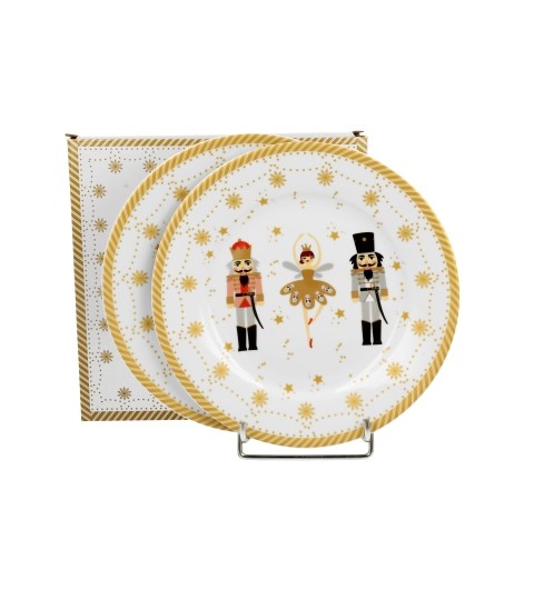 Komplet 2 talerzy deserowych Christmas Ballerina