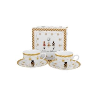 Komplet 2 filiżanek ze spodkami Christmas Ballerina 280 ml