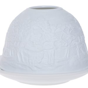 Lampion Porcelanowy z Mikołajem 7 cm