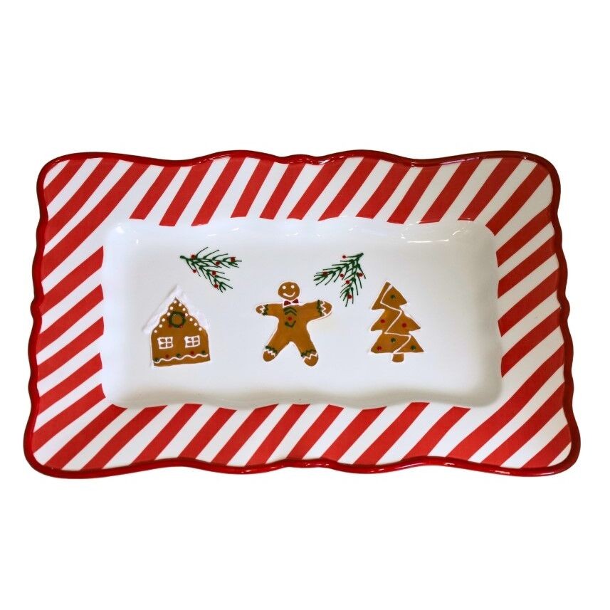 Talerz Ceramiczny Ręcznie Malowany 39x25