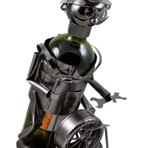 Stojak metalowy na butelkę Motocyklista