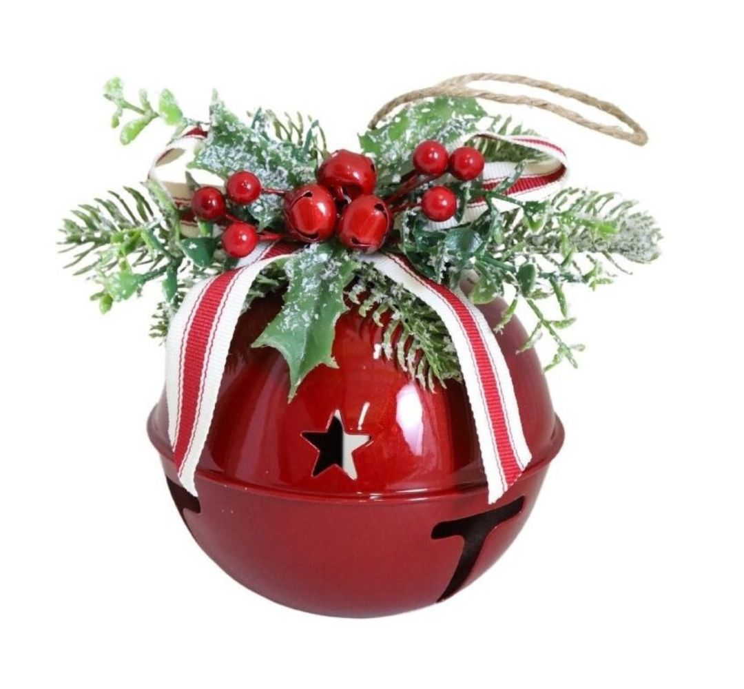 Dzwonek metalowy czerwony 14 cm - Ewax