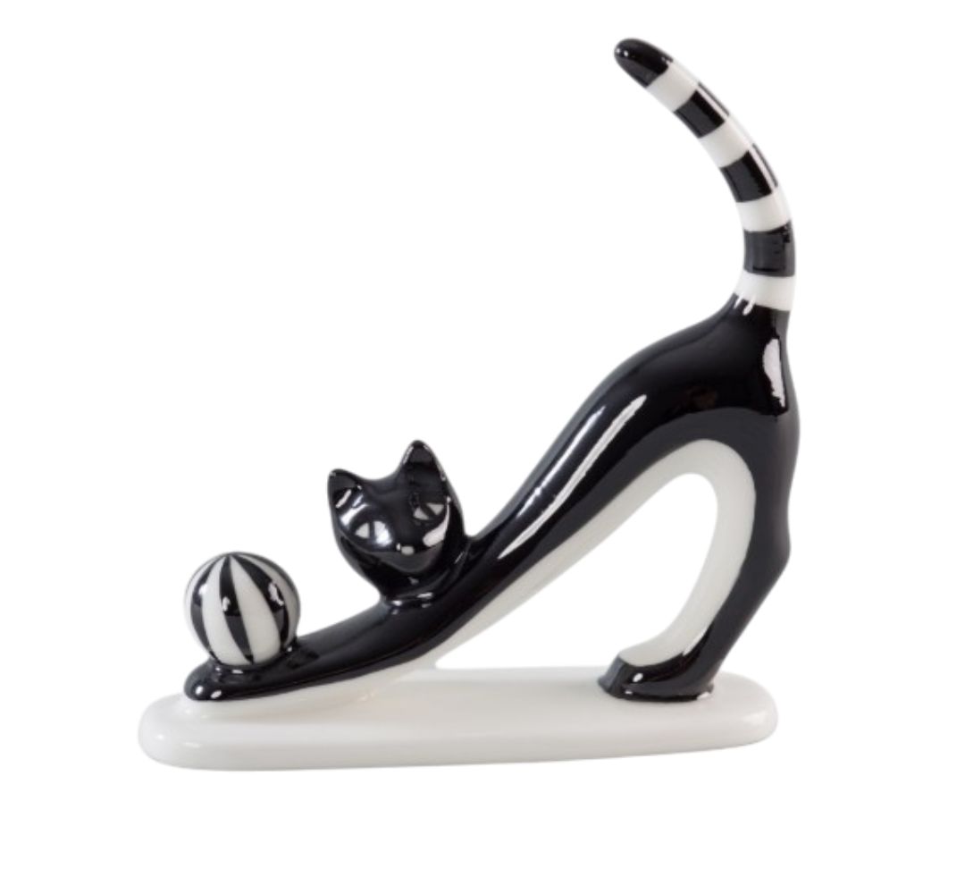 Figurka Porcelanowa Kot z Piłką 124 - As Ćmielów