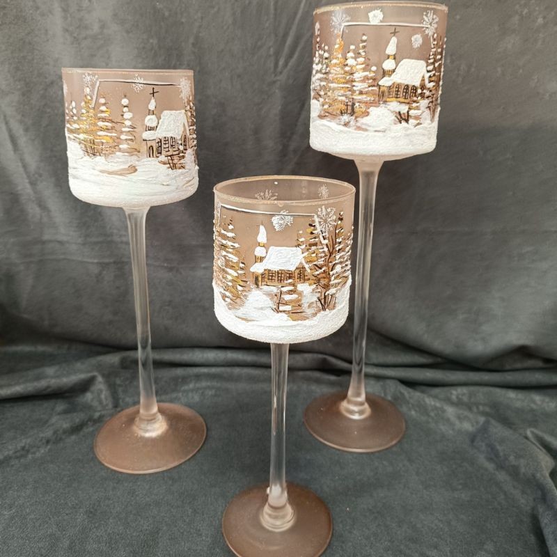 Kielich wysoki Zima Sephia 28 cm