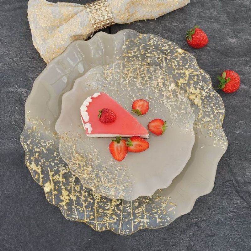 Talerz do ciasta szklany 21 cm Villa Italia - Sahara