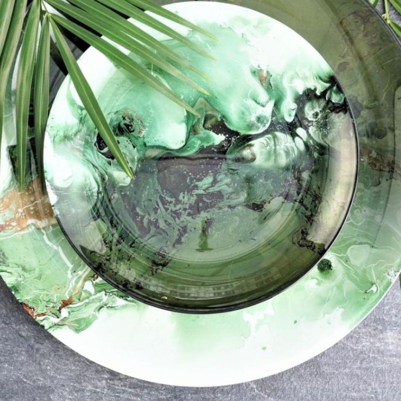 Talerzyk deserowy szklany 21 cm Villa Italia - Agat