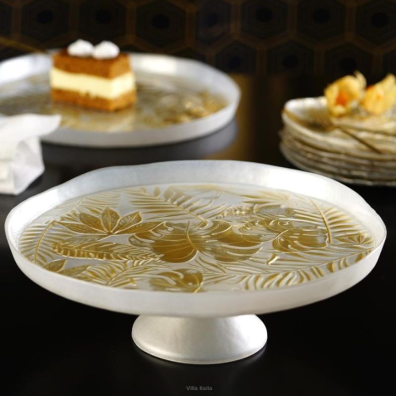 Patera do ciasta szklana 32 cm Villa Italia - Amazon Gold