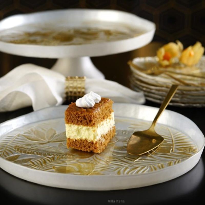 Talerz do ciasta szklany 32 cm Villa Italia - Amazon Gold