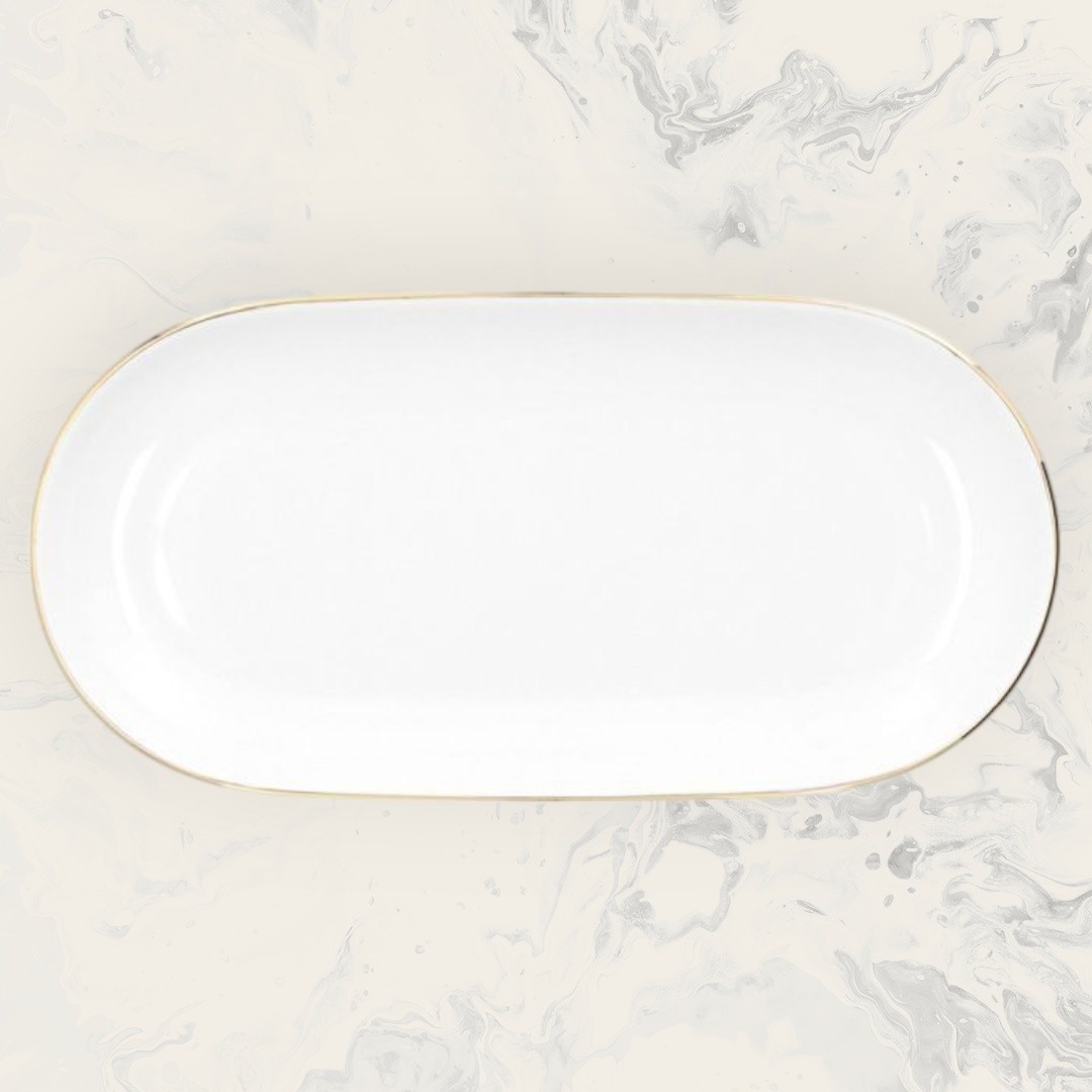 Półmis owalny 29 cm Chodzież - Złoto