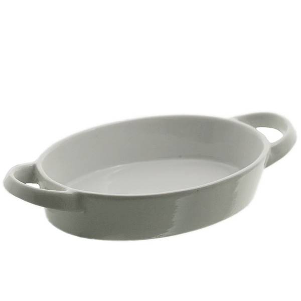 Porcelanowy półmisek do zapiekania biały owalny 15 cm