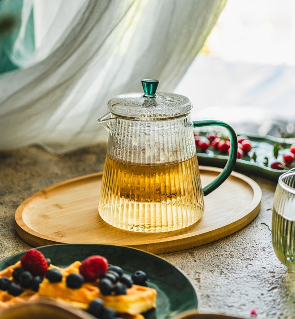 Dzbanek żaroodporny z zaparzaczem zieleń 1l MPL - Justine