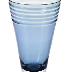 Wazon stożkowy ryflowany granatowy 25 cm Krosno - Home&Living