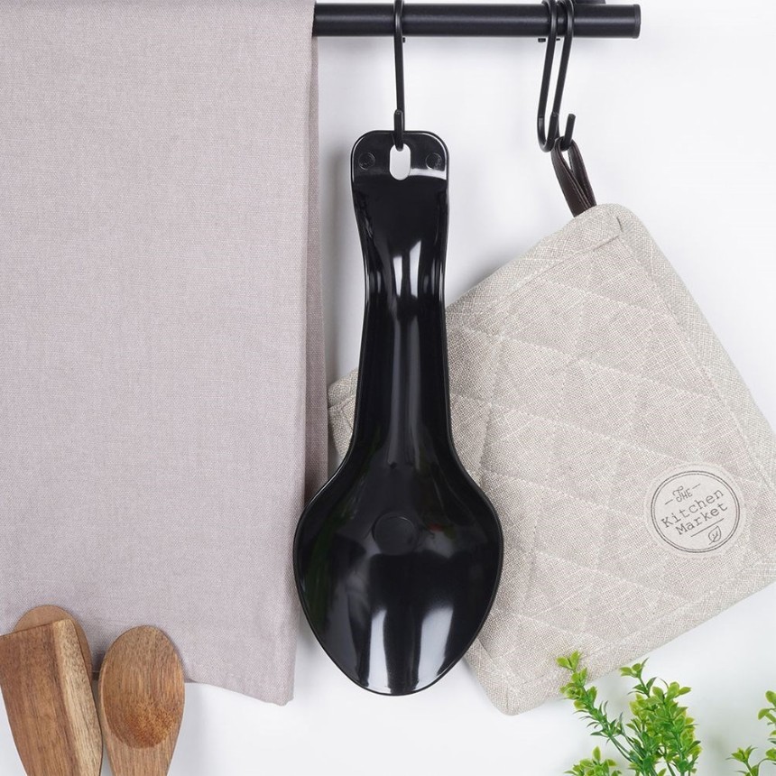 Podstawka pod chochlę i łyżkę czarna 29 cm - Orion