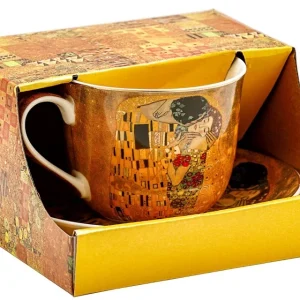 Filiżanka jumbo ze spodkiem 350 ml Marco Polo - Klimt The Kiss