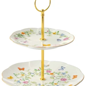 Dwustopniowa patera z włoskiej porcelany 16/21 cm Marco Polo - Motyle