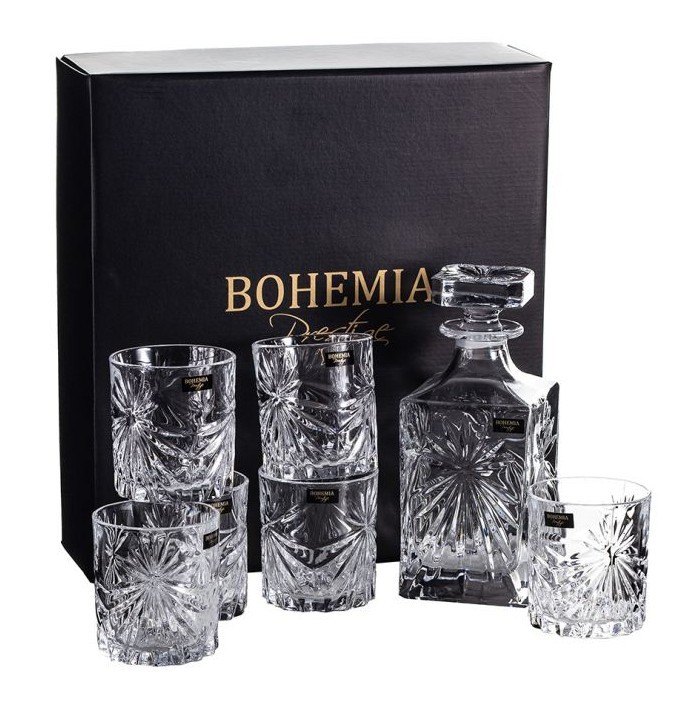 Komplet do whisky karafka i szklanki Bohemia - Prestige Fiore