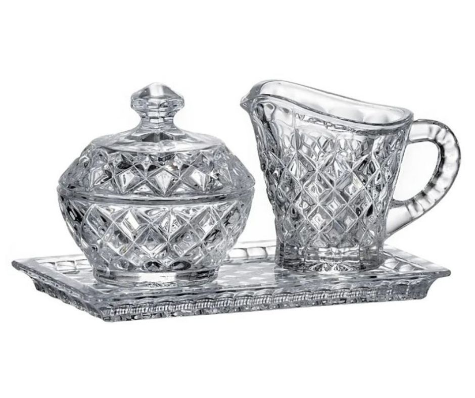 Zestaw prezentowy mlecznik i cukiernica Bohemia - Diamond