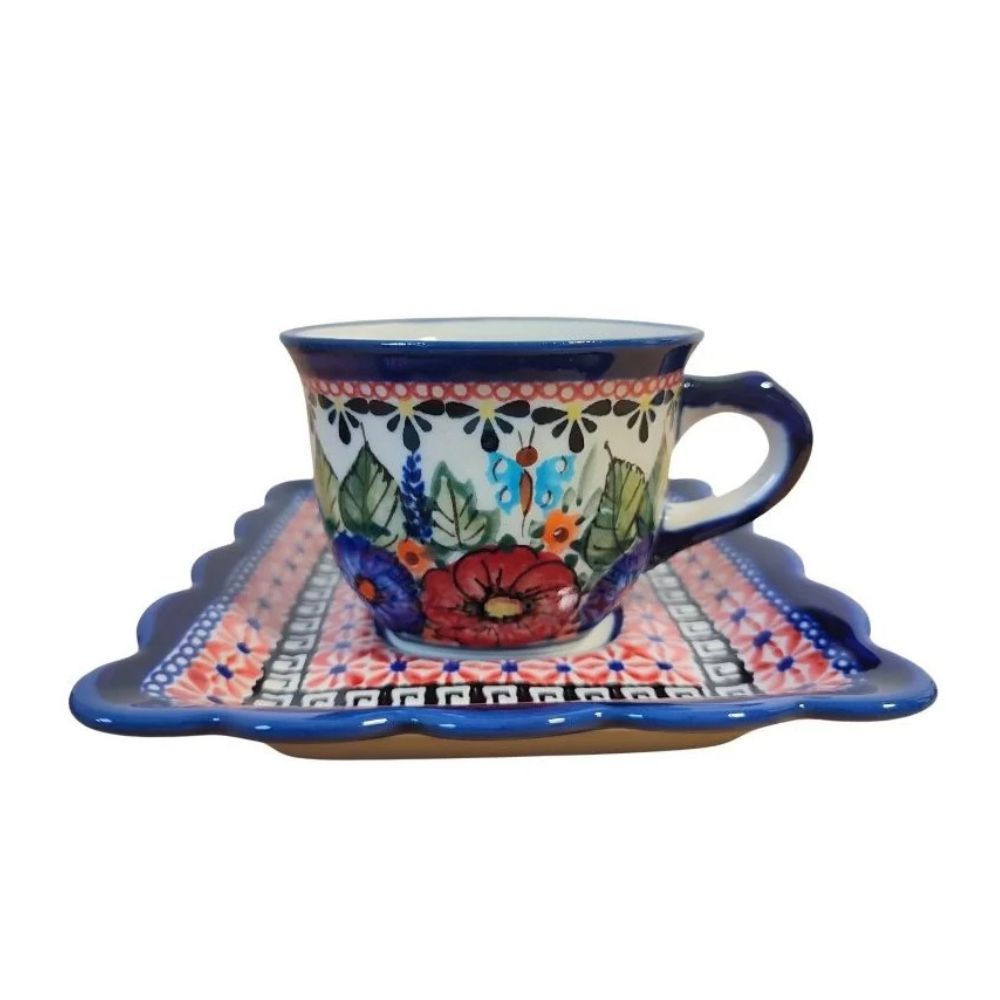 Filiżanka ze spodkiem 150ml/14cm dek. 149art - Bolesławiec