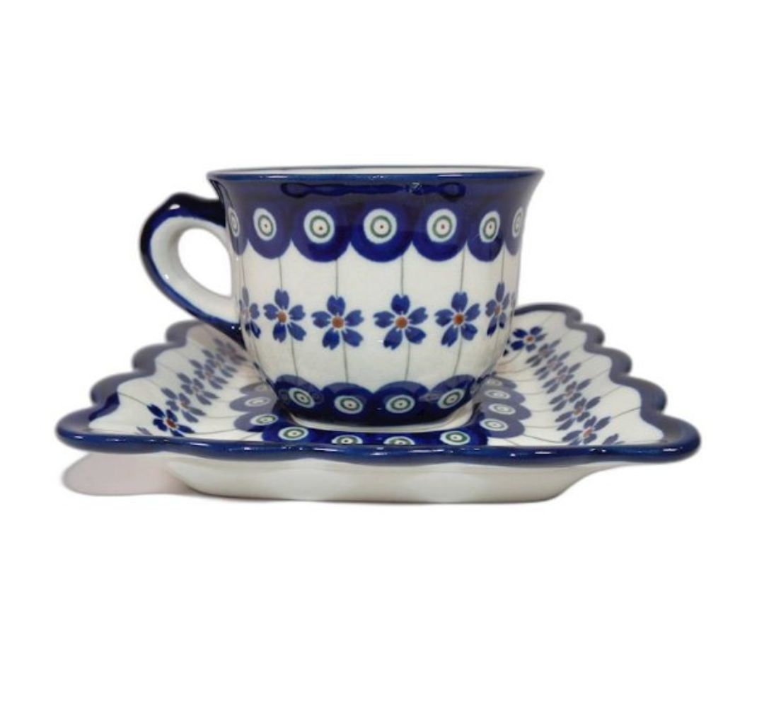 Filiżanka ze spodkiem 150ml/14cm dek. 166a - Bolesławiec