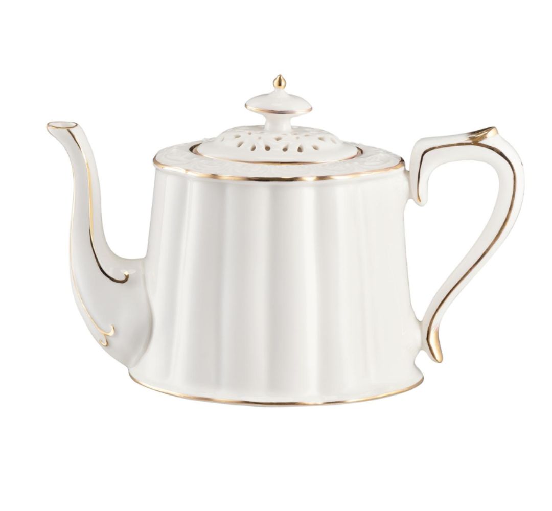 Dzbanek do herbaty 850 ml Villa Italia - Clara Gold Ivory