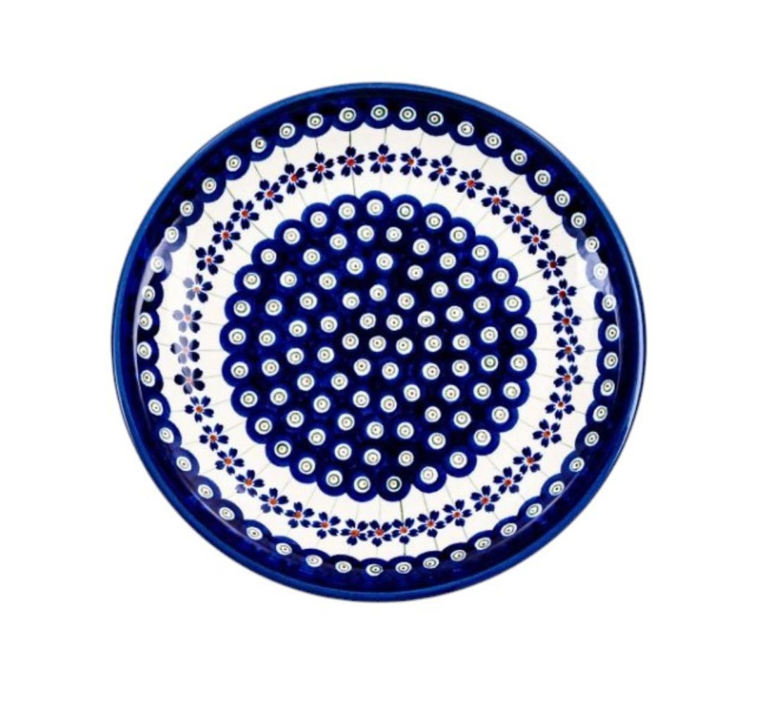 Talerz obiadowy płytki 24 cm dek.166A - Bolesławiec