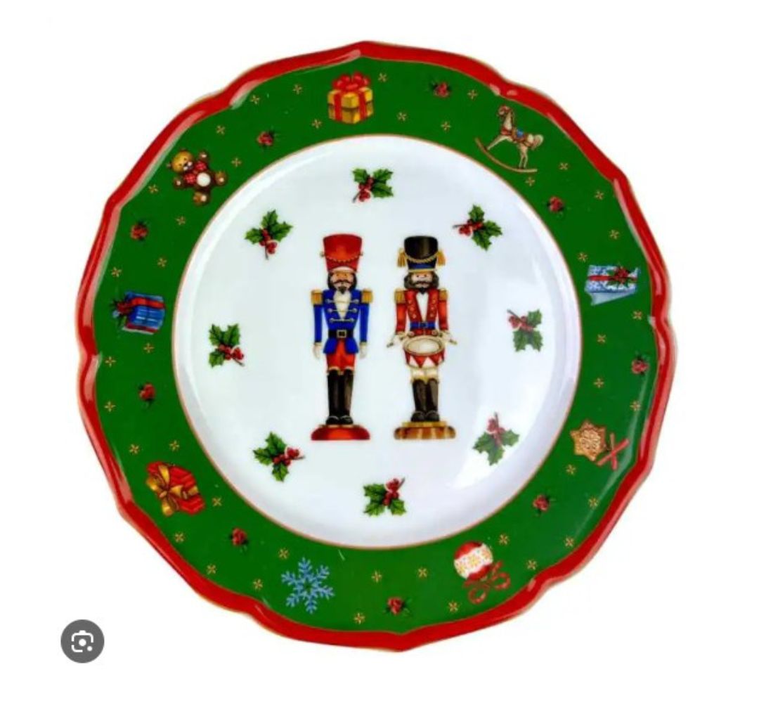 Talerz deserowy 22 cm (1 szt.) Bogucice - Cicha Noc Zielony