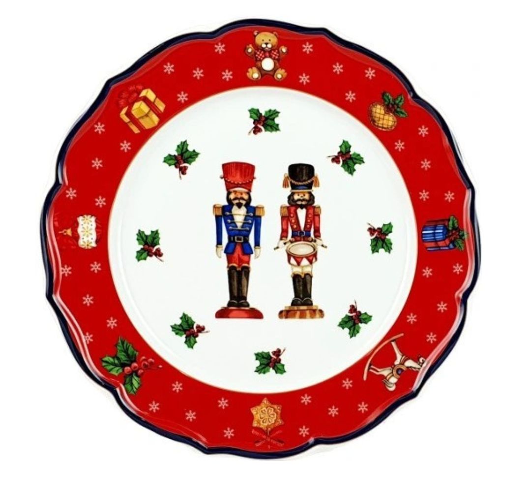 Talerz deserowy 22 cm (1 szt.) Bogucice - Cicha Noc Czerwony