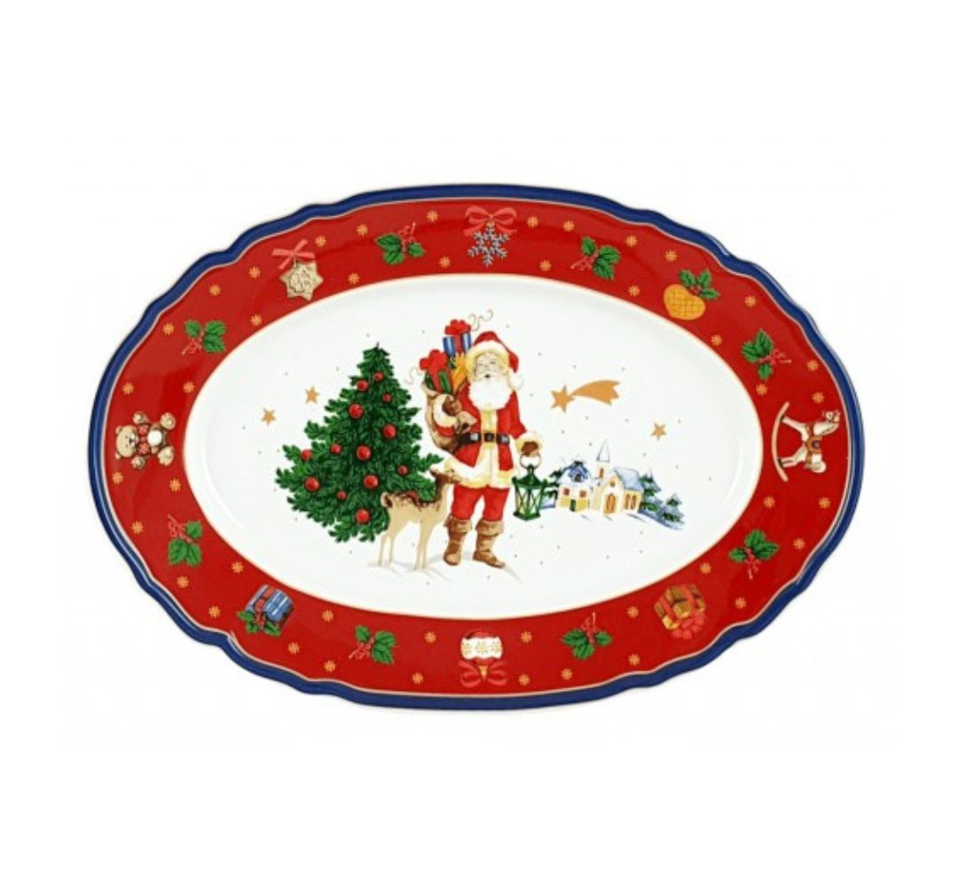 Półmisek owalny 32cm Bogucice - Cicha Noc Czerwony