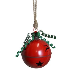 Dzwonek metalowy czerwony 20x20x25 cm - Ewax
