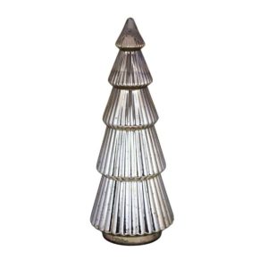 Choinka szklana srebrna duża 21x21x54 cm - Ewax