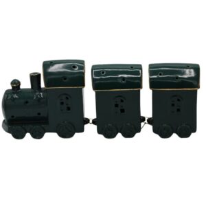 Pociąg ceramiczny zielono złoty led 37x7x12 cm – Ewax