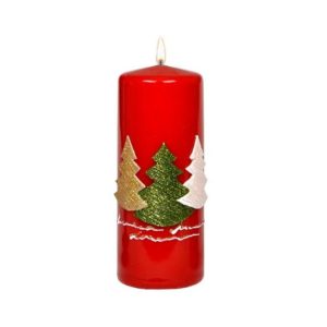 Świeca trzy choinki czerwona 15 cm – Adpal