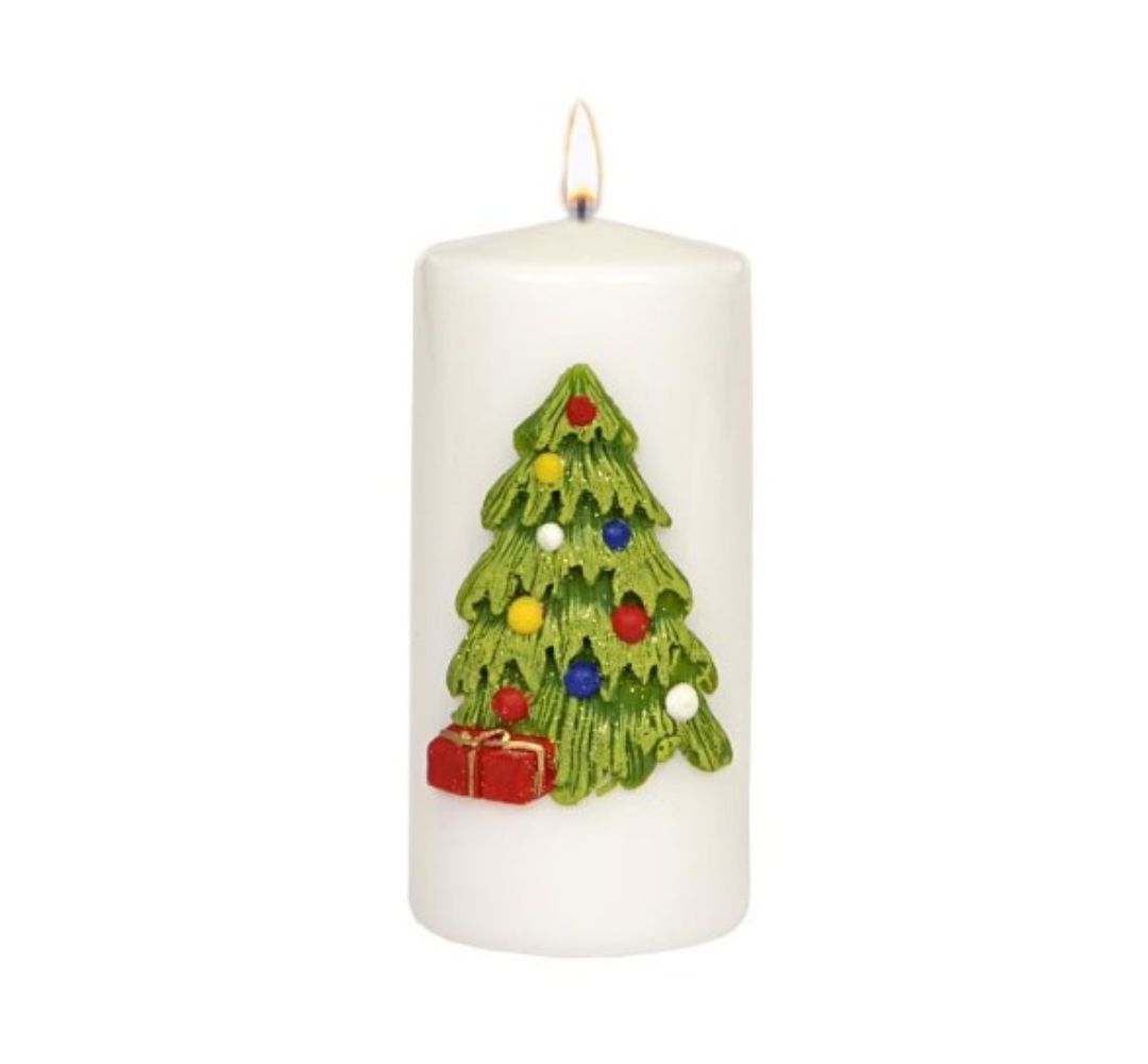 Świeca pieńkowa holly christmas 15 cm -Adpal
