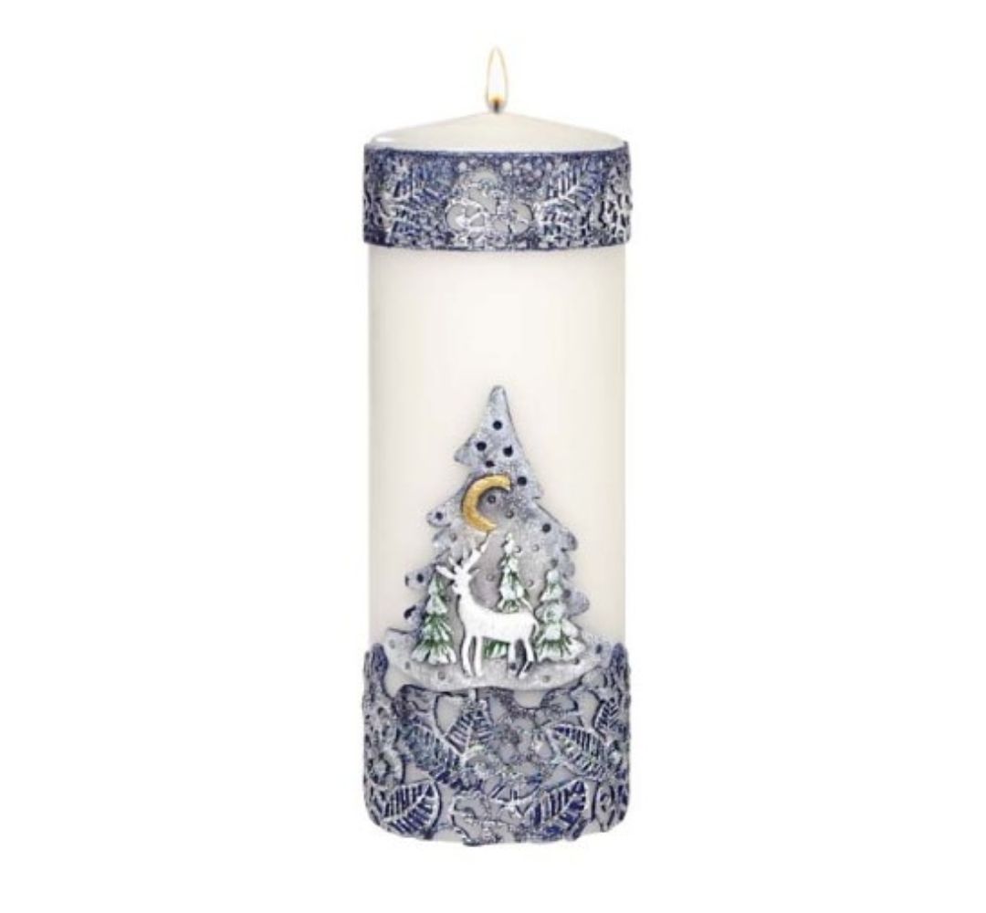 Świeca pieńkowa santa granatowa 20 cm - Adpal