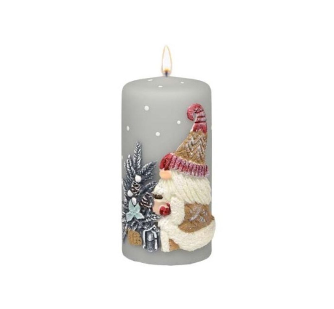 Świeca pieńkowa elf popiel 12 cm - Adpal