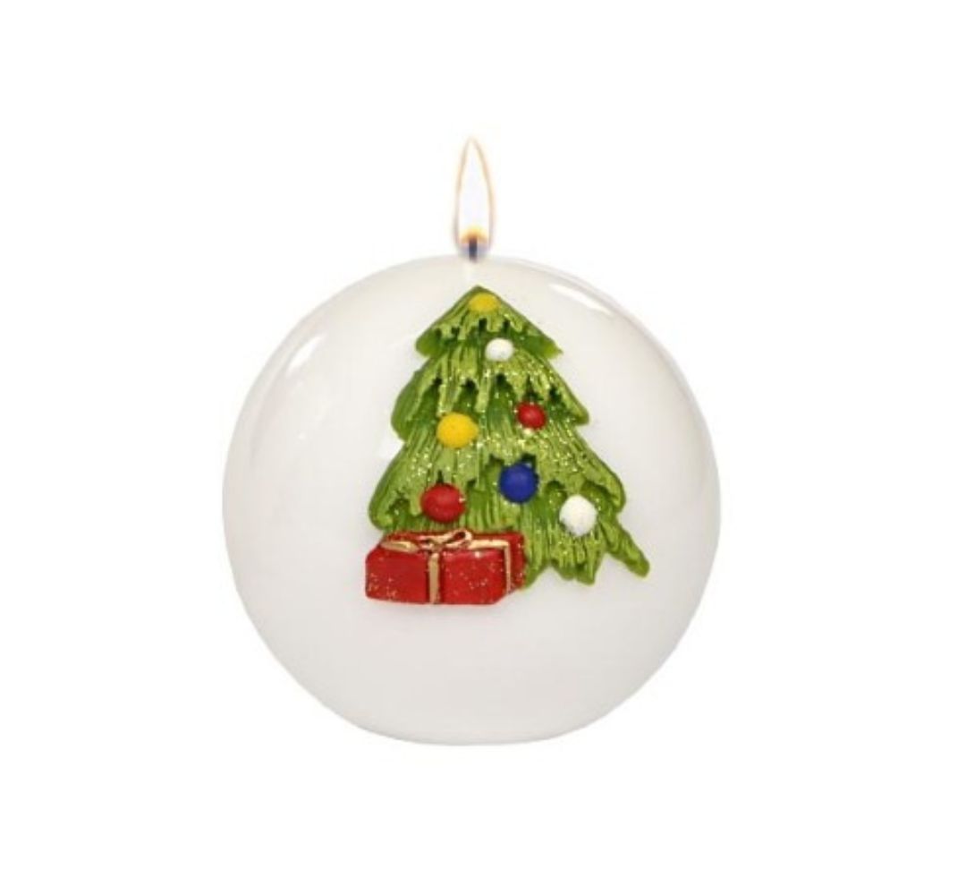 Świeca kula holly christmas 10 cm - Adpal