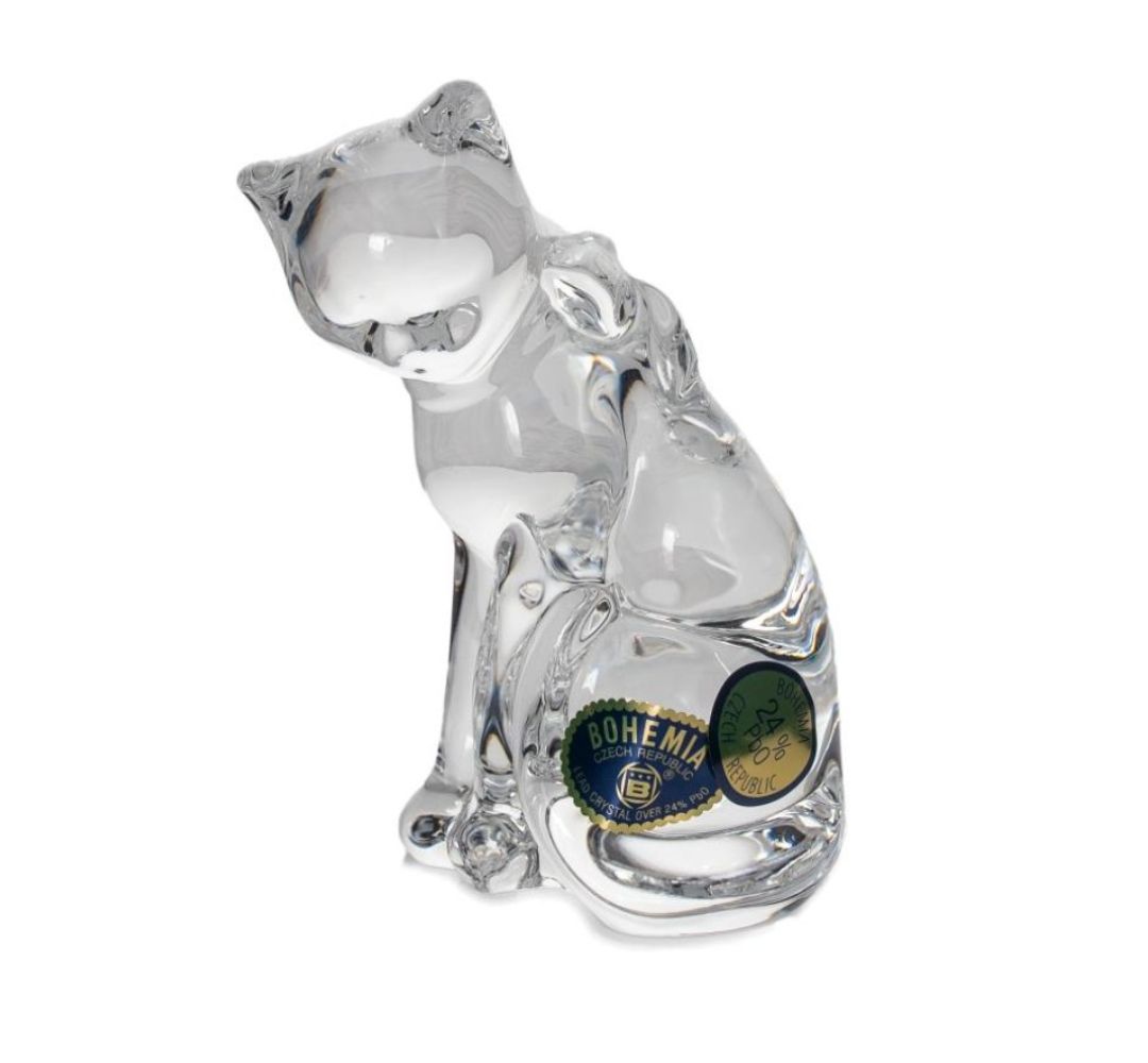 Figurka kryształowa 9 cm Bohemia - Kot