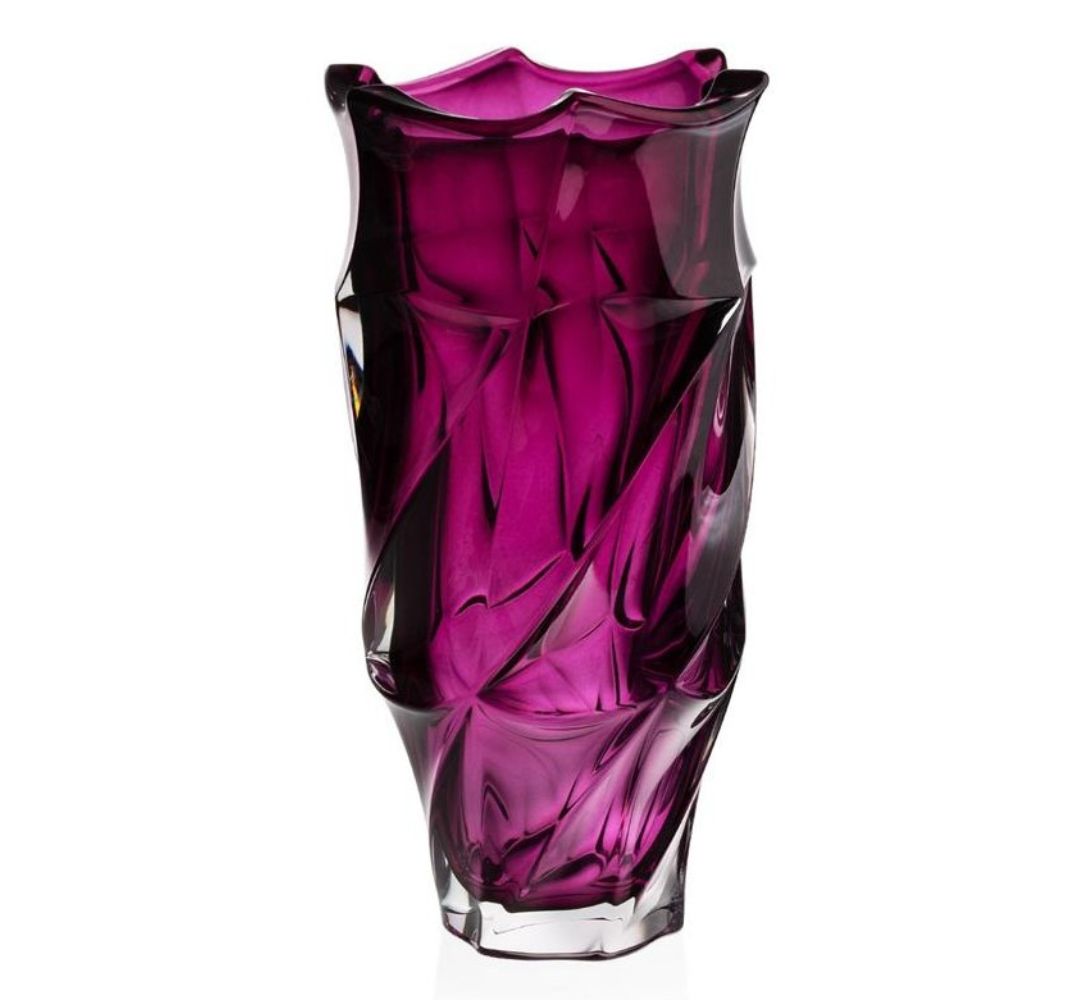 Wazon kryształowy 30 cm Bohemia - Flamenco Purple