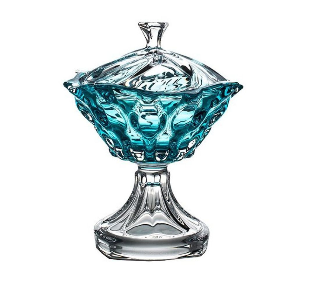 Bomboniera na nodze 30,5 cm Bohemia - Samba Aquamarine