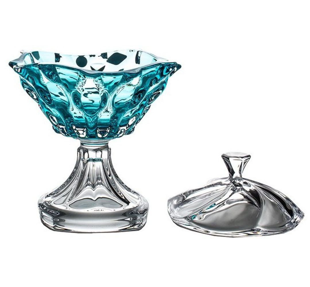 Bomboniera na nodze 30,5 cm Bohemia - Samba Aquamarine - obrazek 2