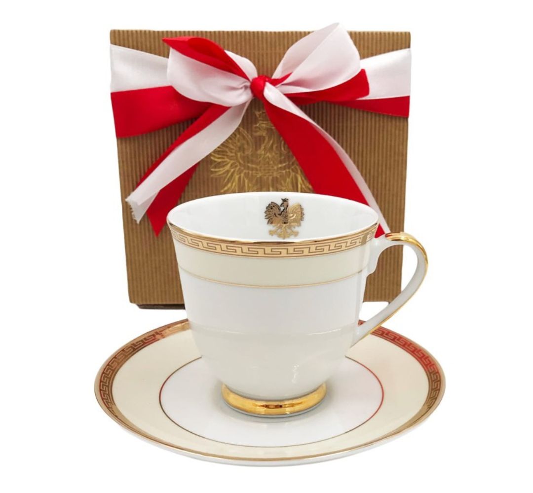 Filiżanka ze spodkiem 200 ml z orłem Bogucice - Domenico