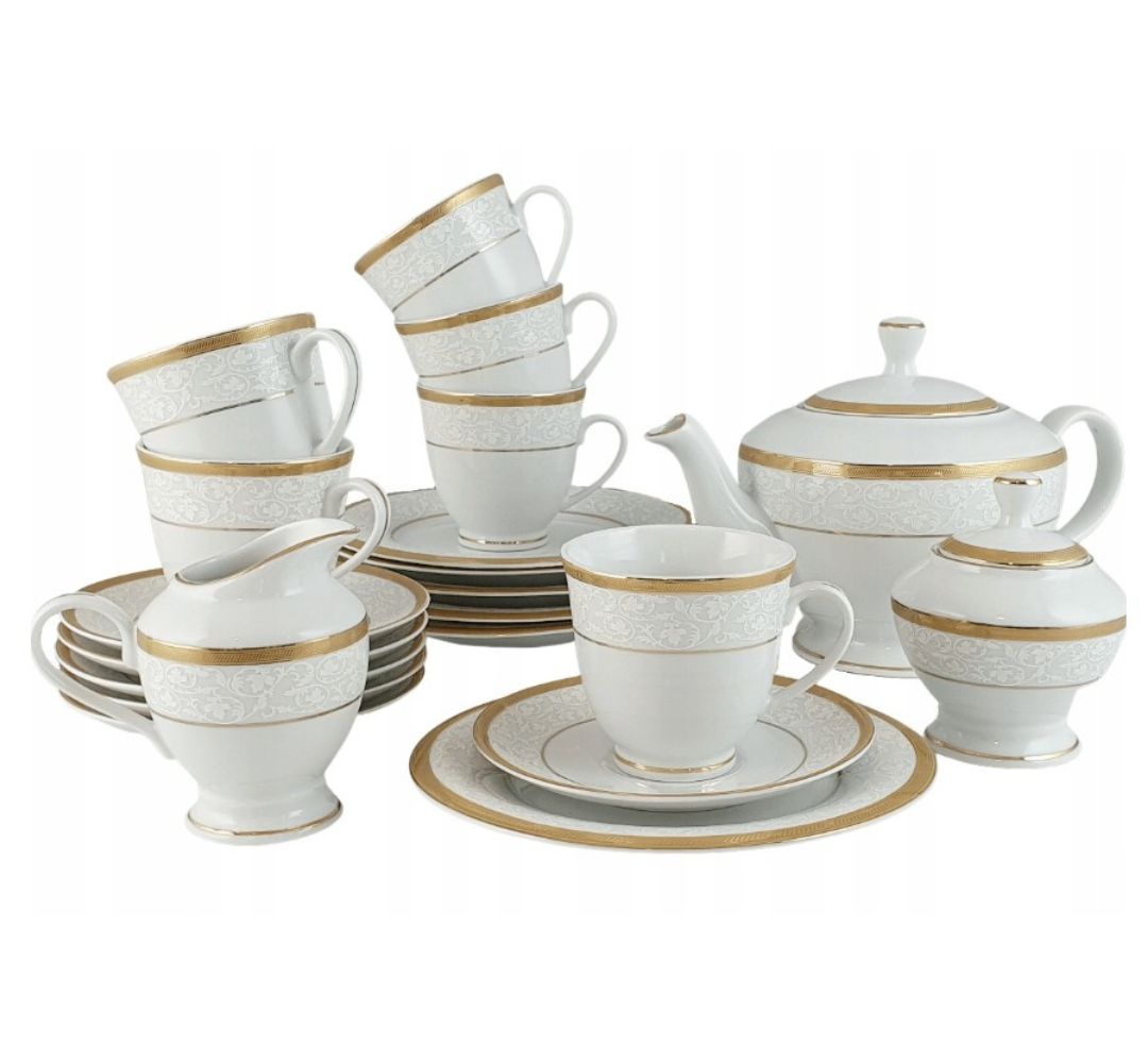 Zestaw do herbaty na 6 osób (15 el) Bogucice - Geos Gold