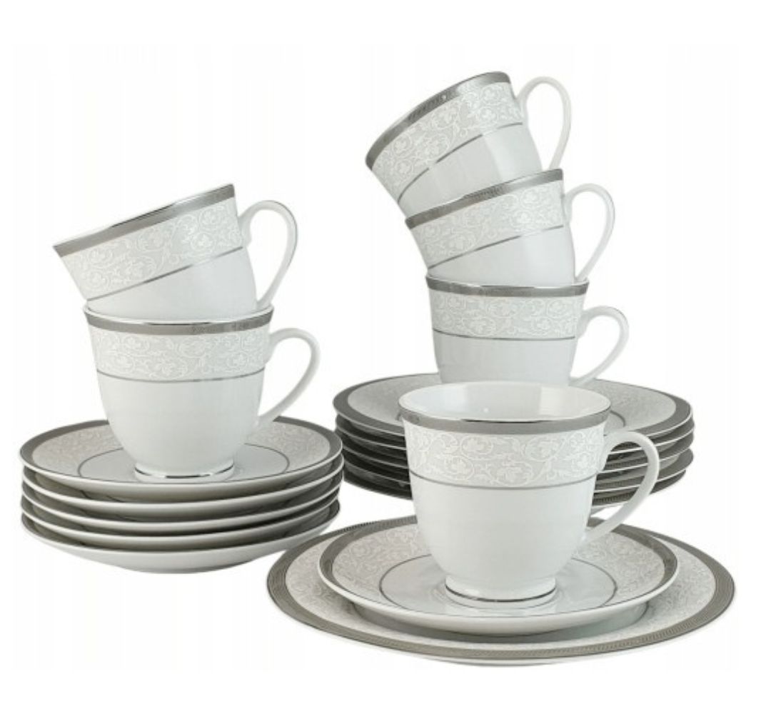 Zestaw do herbaty na 6 osób (12 el) Bogucice – Geos Platin
