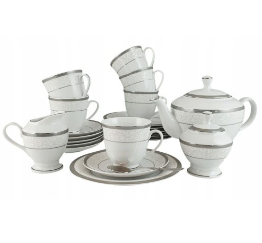 Zestaw do herbaty na 6 osób (15 el) Bogucice – Geos Platin