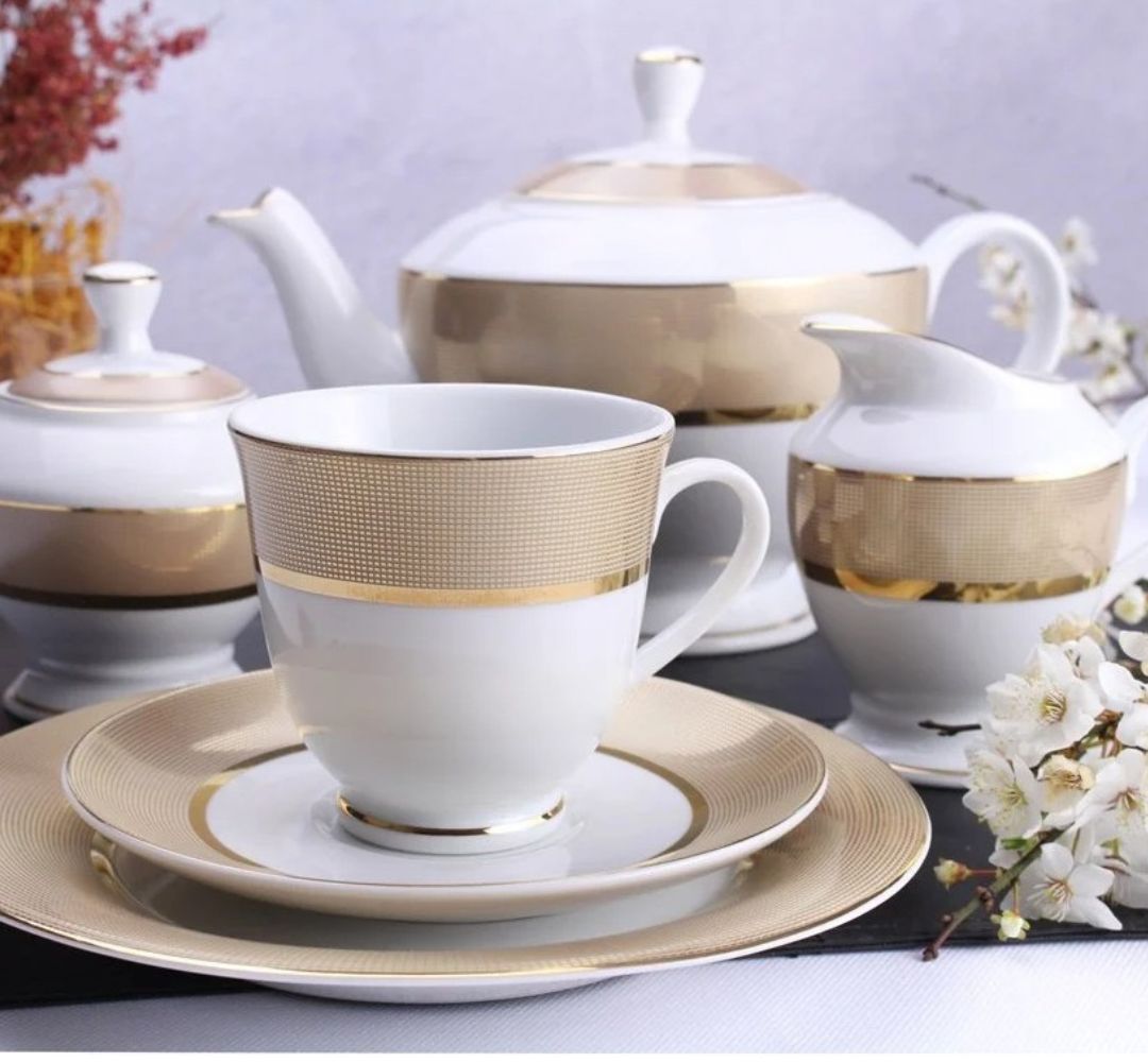 Serwis do herbaty na 12 osób (39 el.) Bogucice - Opal Gold