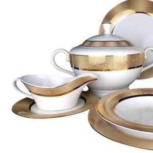 Serwis obiadowy na 12 osób (43 el.) Bogucice - Opal Gold