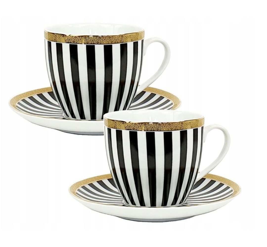 Zestaw 2 filiżanek ze spodkami 300 ml Bogucice - Serko